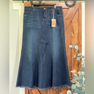 The Skirt Outlet Long Denim Skirt